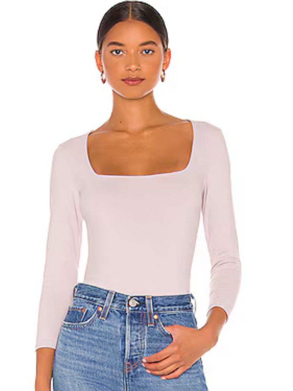 Free people Truth Or Square Bodysuit in Silverberry size L